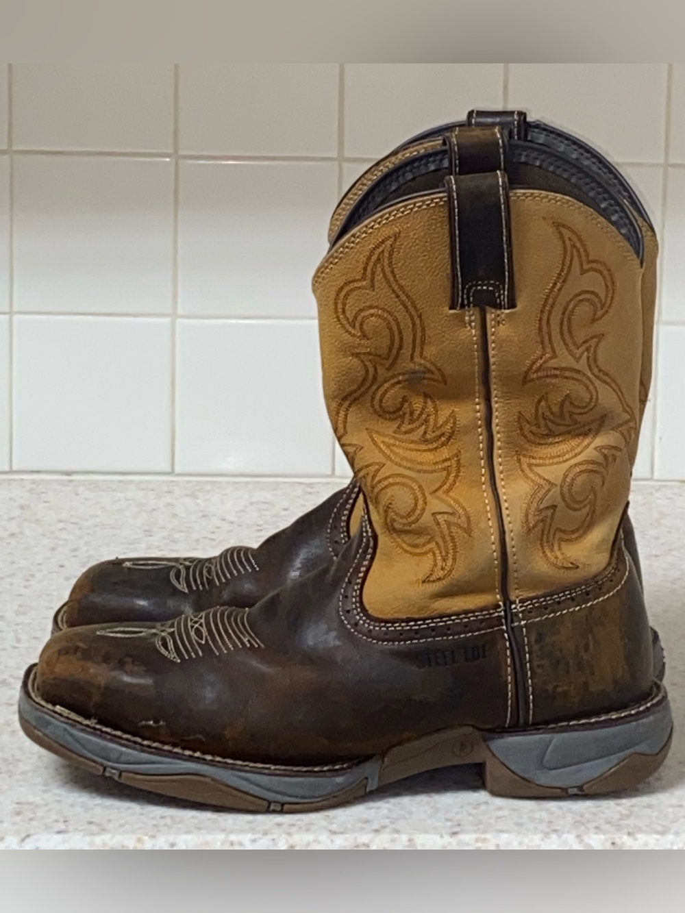 Tony Lama 3R Men Junction Dusty 11”Steel Toe Brown Leather Work Boots Size 11EE